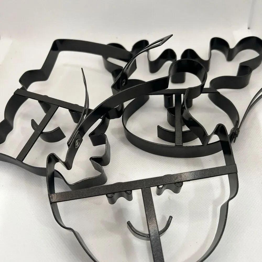 3 Williams Sonoma Metal Pancake Molds Moose Snowman Elf christmas holiday